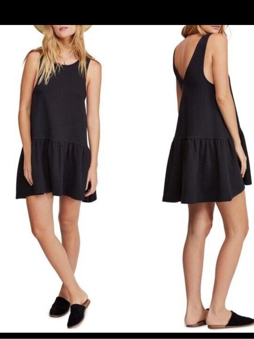 Free People Easy Street Black Mini Dress